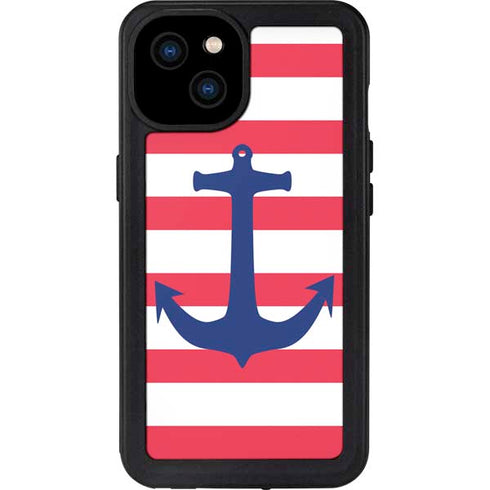 Nautical Stripes iPhone 15 Plus Waterproof Case